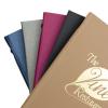 Ashmore menu cover colours blue red silver black mocha
