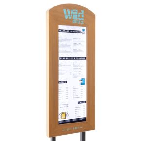 Porte-menu en bois vertical en-tête arrondi