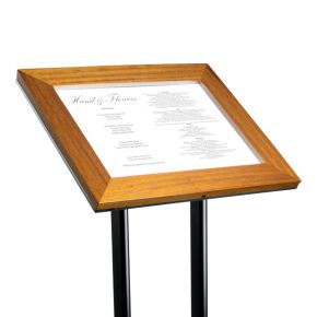 Porte-menu à pied incliné en bois