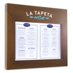 Porte-menu mural en bois en-tête carré