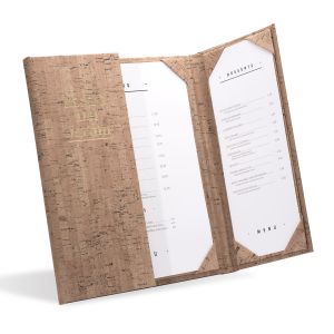 Natural cork A4 Portrait menu cover