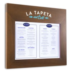 Porte-menu mural en bois en-tête carré
