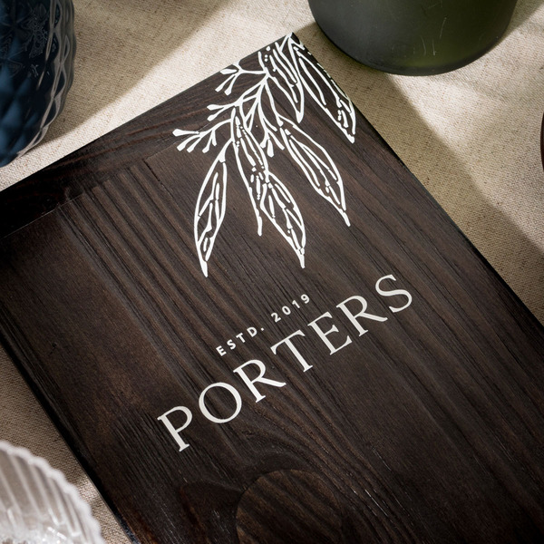 Printed Black Menu Board Black Vintage Menu Board with White printed logo design